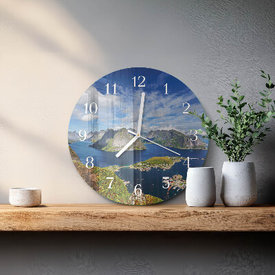 Round wall clock Mountains