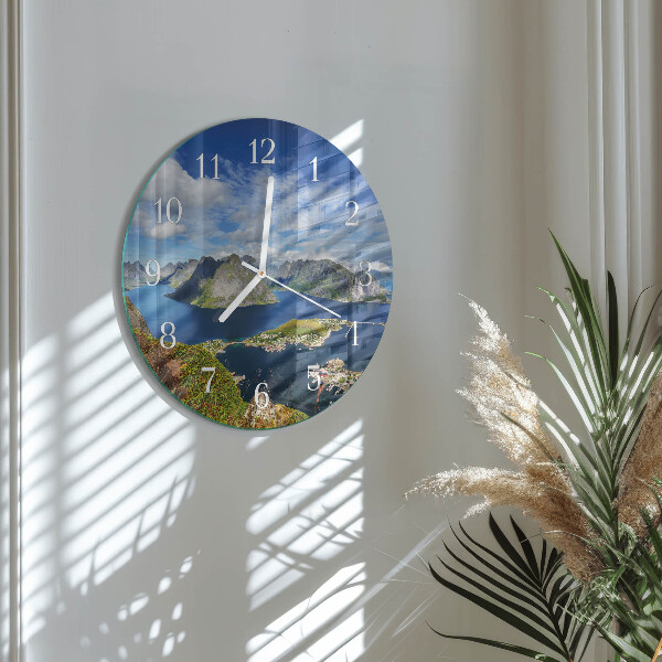 Round wall clock Mountains