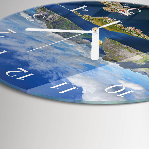 Round wall clock Mountains