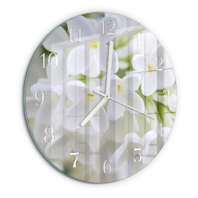 Round wall clock Flowers