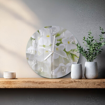 Round wall clock Flowers