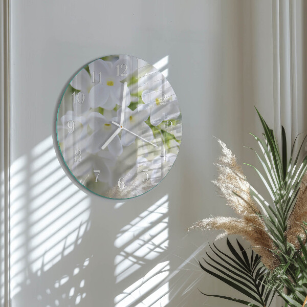 Round wall clock Flowers