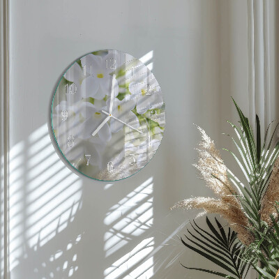 Round wall clock Flowers