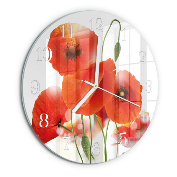 Round wall clock Poppies