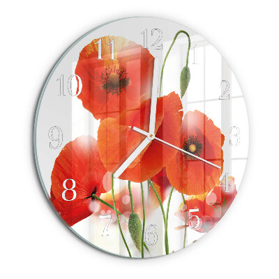 Round wall clock Poppies