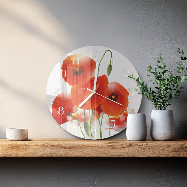 Round wall clock Poppies