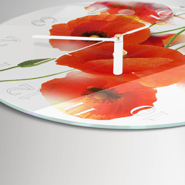 Round wall clock Poppies