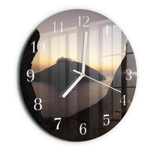 Round wall clock Ocean Mountain