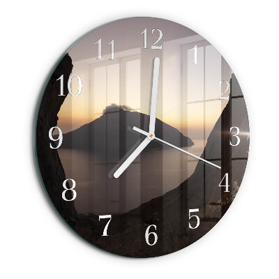 Round wall clock Ocean Mountain