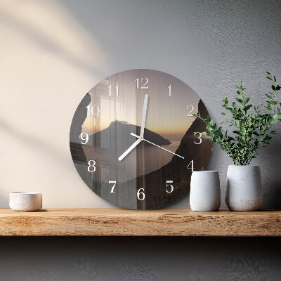 Round wall clock Ocean Mountain