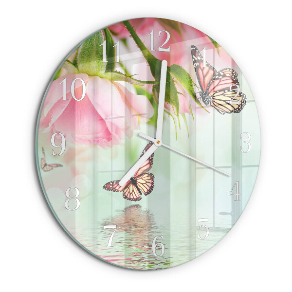 Round wall clock Butterflies