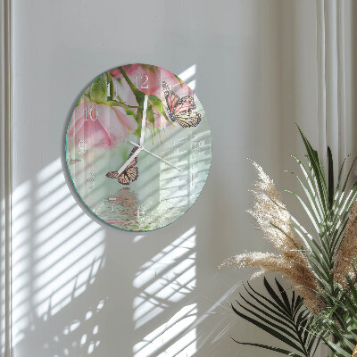 Round wall clock Butterflies