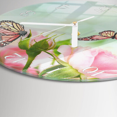 Round wall clock Butterflies