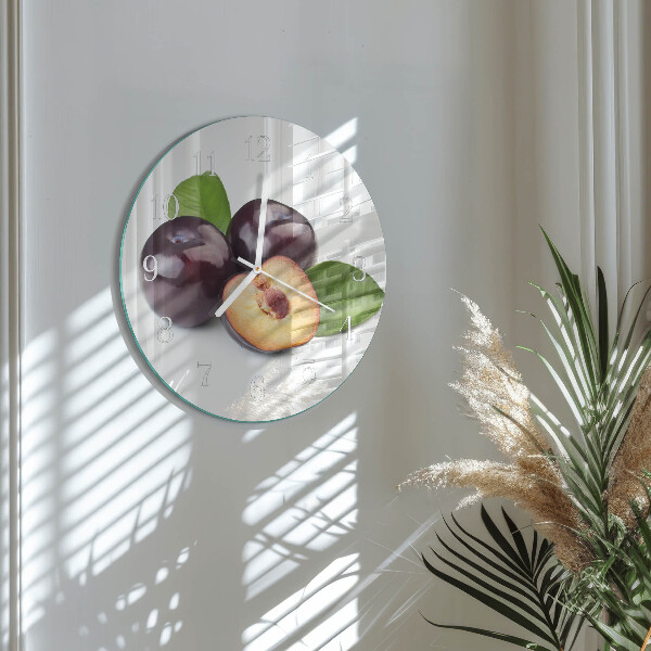 Round wall clock Plums