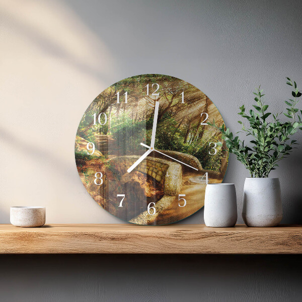 Round wall clock Forest Bridge