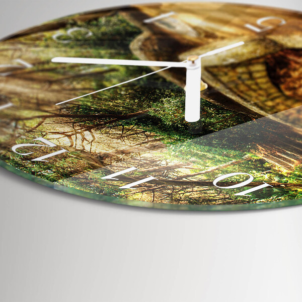 Round wall clock Forest Bridge
