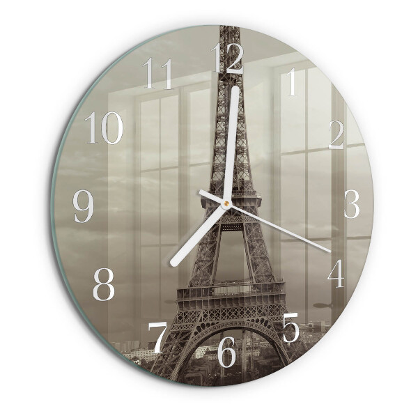 Round wall clock Eiffel Tower