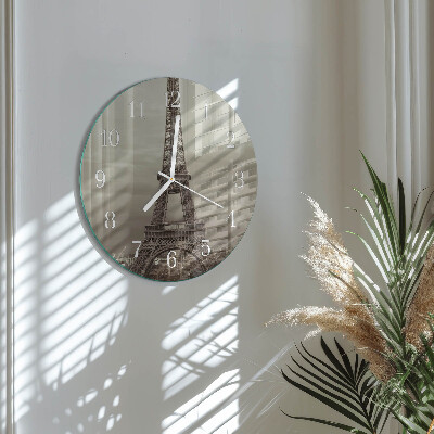 Round wall clock Eiffel Tower
