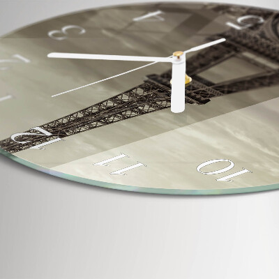 Round wall clock Eiffel Tower