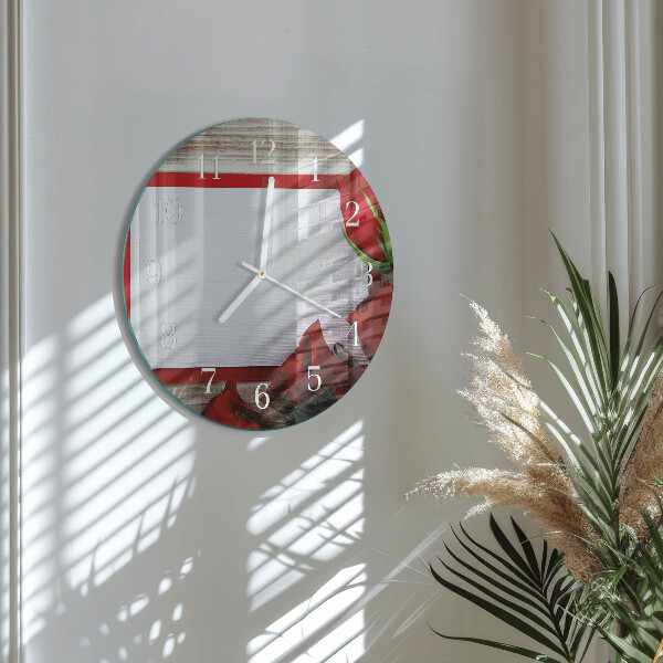 Round wall clock Roses
