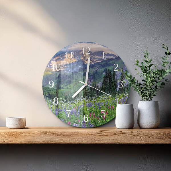 Round wall clock Meadow Mountain