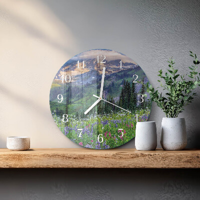 Round wall clock Meadow Mountain