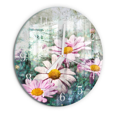 Round wall clock Flowers