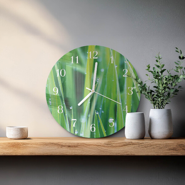 Round wall clock Grass