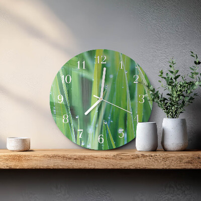 Round wall clock Grass