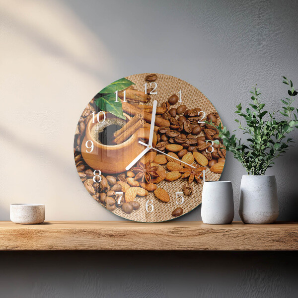 Round wall clock Cinnamon Almonds