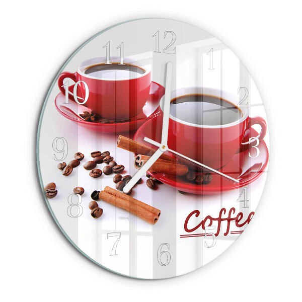 Round wall clock Cup of Coffee