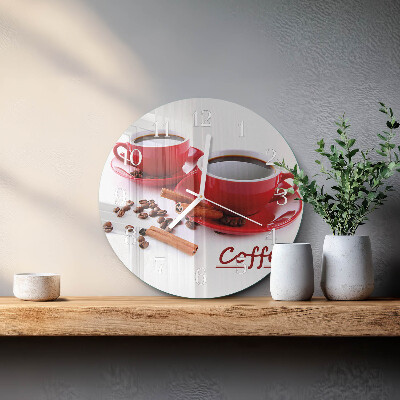 Round wall clock Cup of Coffee