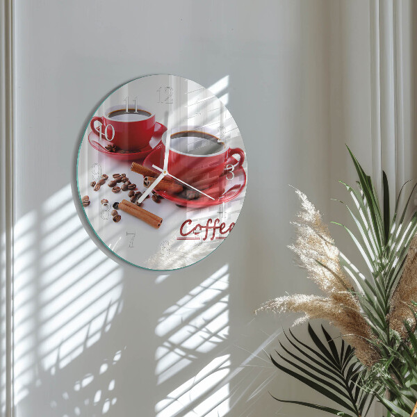 Round wall clock Cup of Coffee