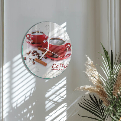 Round wall clock Cup of Coffee