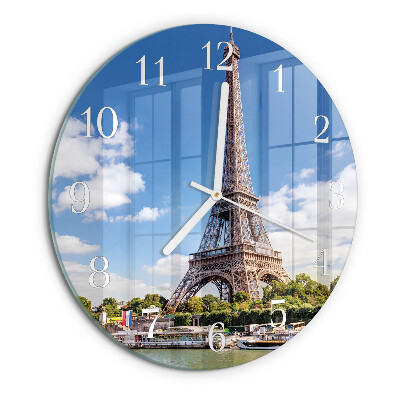 Round wall clock Eiffel Tower