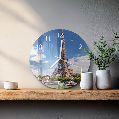 Round wall clock Eiffel Tower