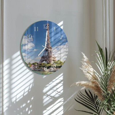 Round wall clock Eiffel Tower