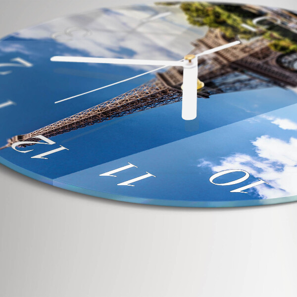 Round wall clock Eiffel Tower