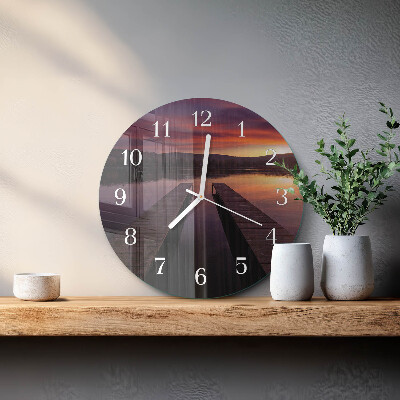 Round wall clock Sunset
