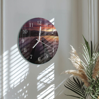Round wall clock Sunset