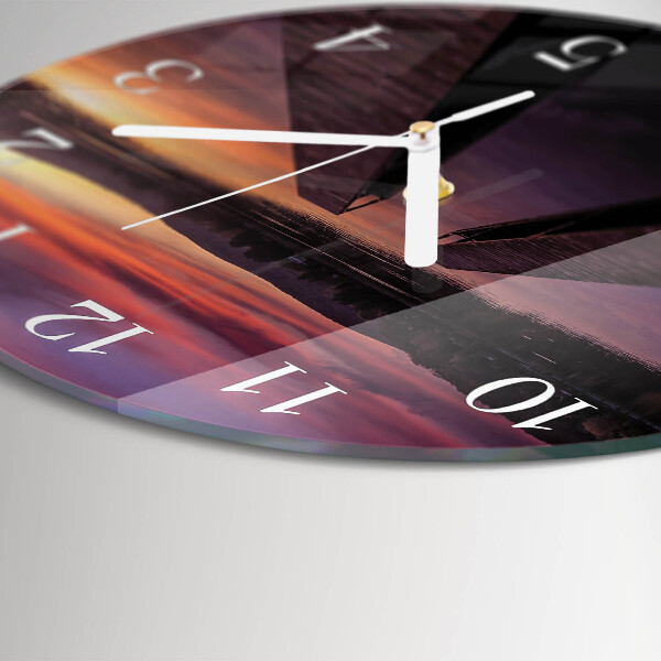 Round wall clock Sunset