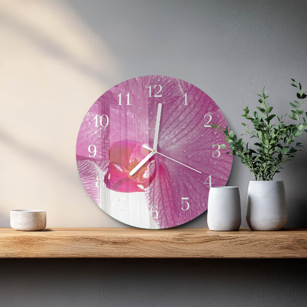 Round wall clock Orchid