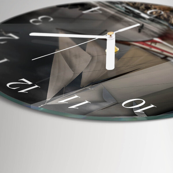 Round wall clock Sailboat