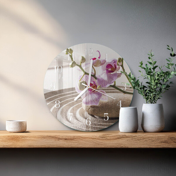 Round wall clock Sand Orchid