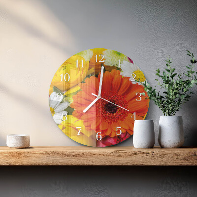 Round wall clock Flowers