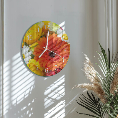 Round wall clock Flowers