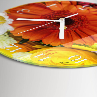 Round wall clock Flowers