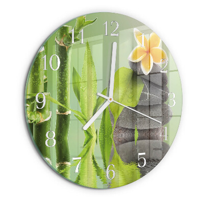 Round wall clock Bamboo Stones