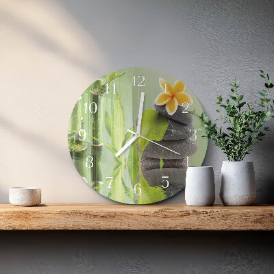 Round wall clock Bamboo Stones