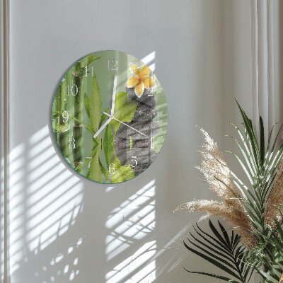 Round wall clock Bamboo Stones